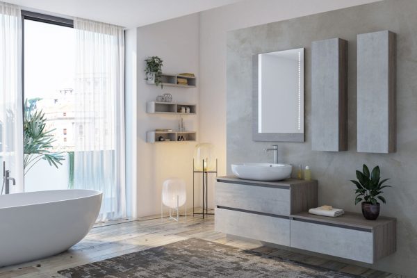 URBAN STRUTTURA 01 Mueble bajo lavabo de pie con cajones By LEGNOBAGNO